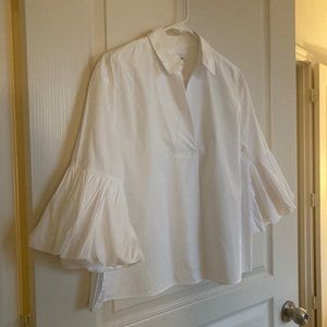 Nordstrom white balloon sleeve blouse XS